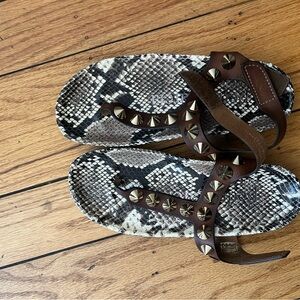 Brown Suede Sandal Strap with Stamped Sizing